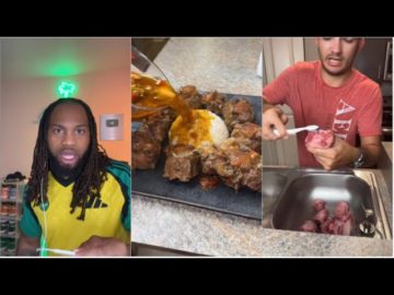 Brown sugar in oxtail recipe  #carribeanfood #reactionvideo